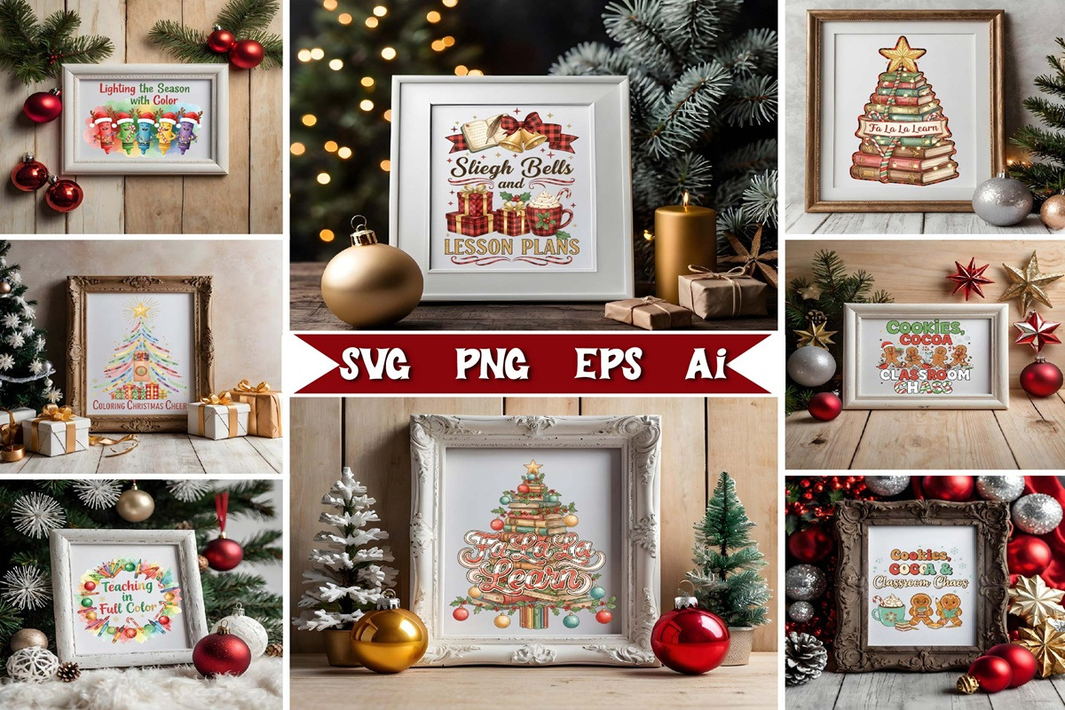 Christmas Teacher Student PNG Bundle, a Graphic by EllaMaiyaali (Photo 2 of 5)