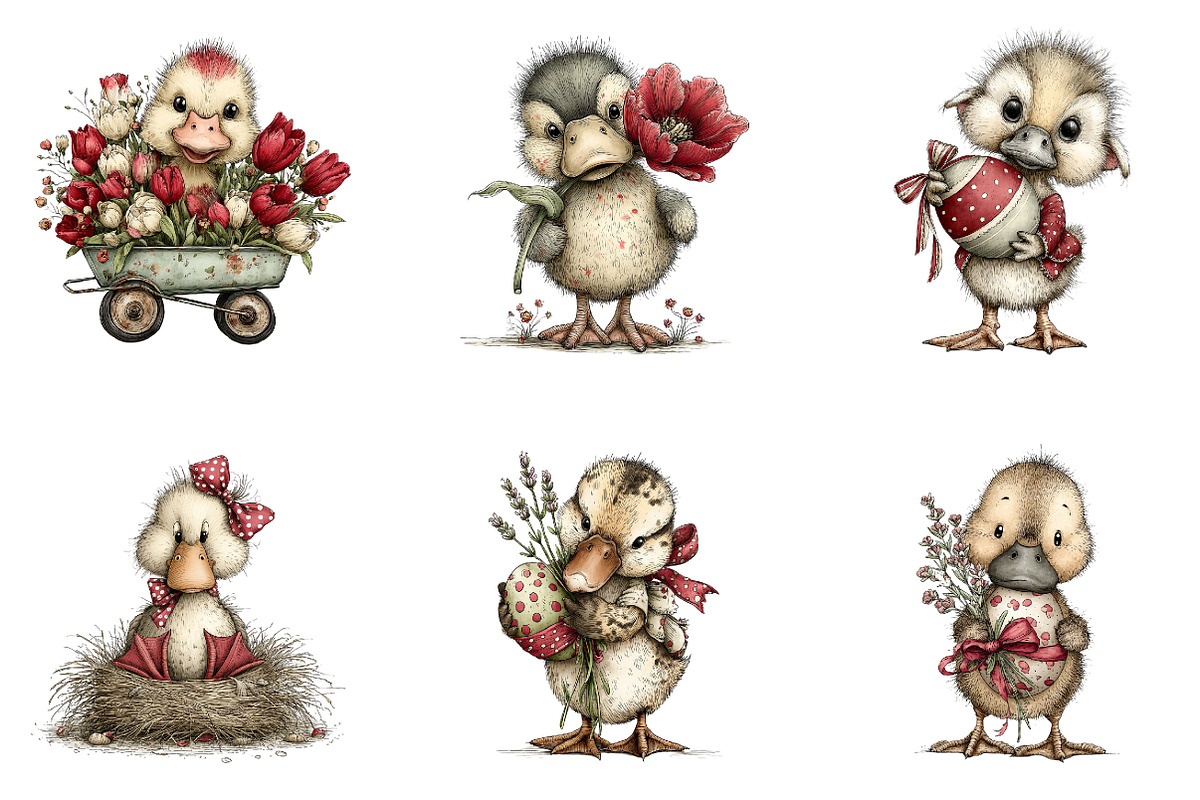 Cute Easter Ducks Clipart, an Illustration by CreationArt (Photo 7 of 7)
