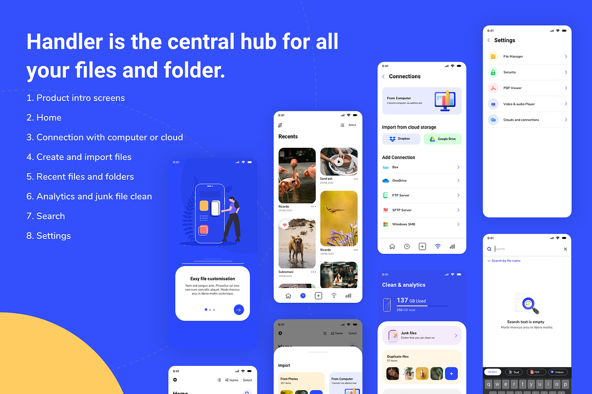 Handler - File Manage UI Kit for iOS, an App Template by Ragul Creates (Photo 3 of 8)