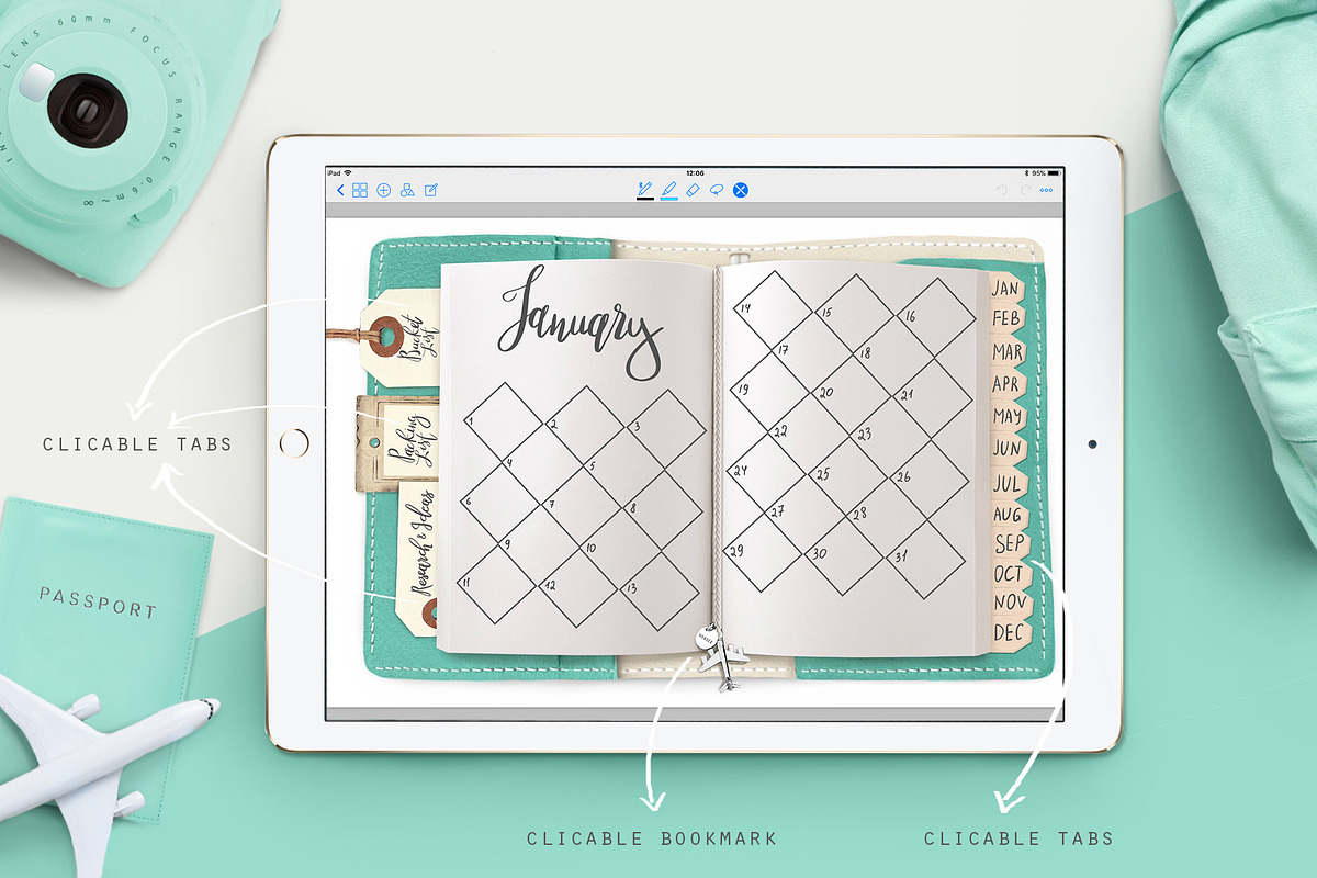 Digital travel journal, a Stationery Template by Kate Snitser (Photo 3 of 7)