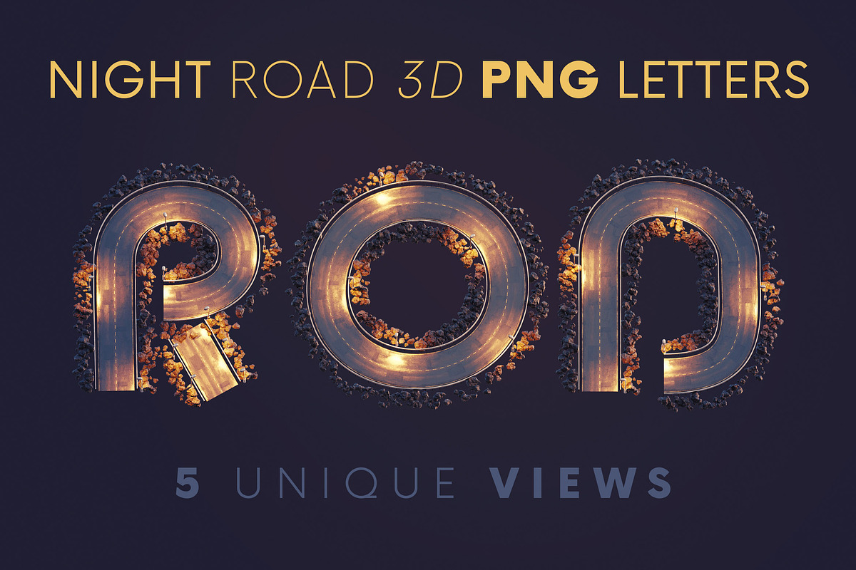 Night Road - 3D Lettering, a Graphic by MIIM (Photo 1 of 8)