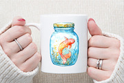 Pastel Aquarium Fish In Jar Clipart, an Illustration by Sublimation Artist (Thumbnail 5 of 6)