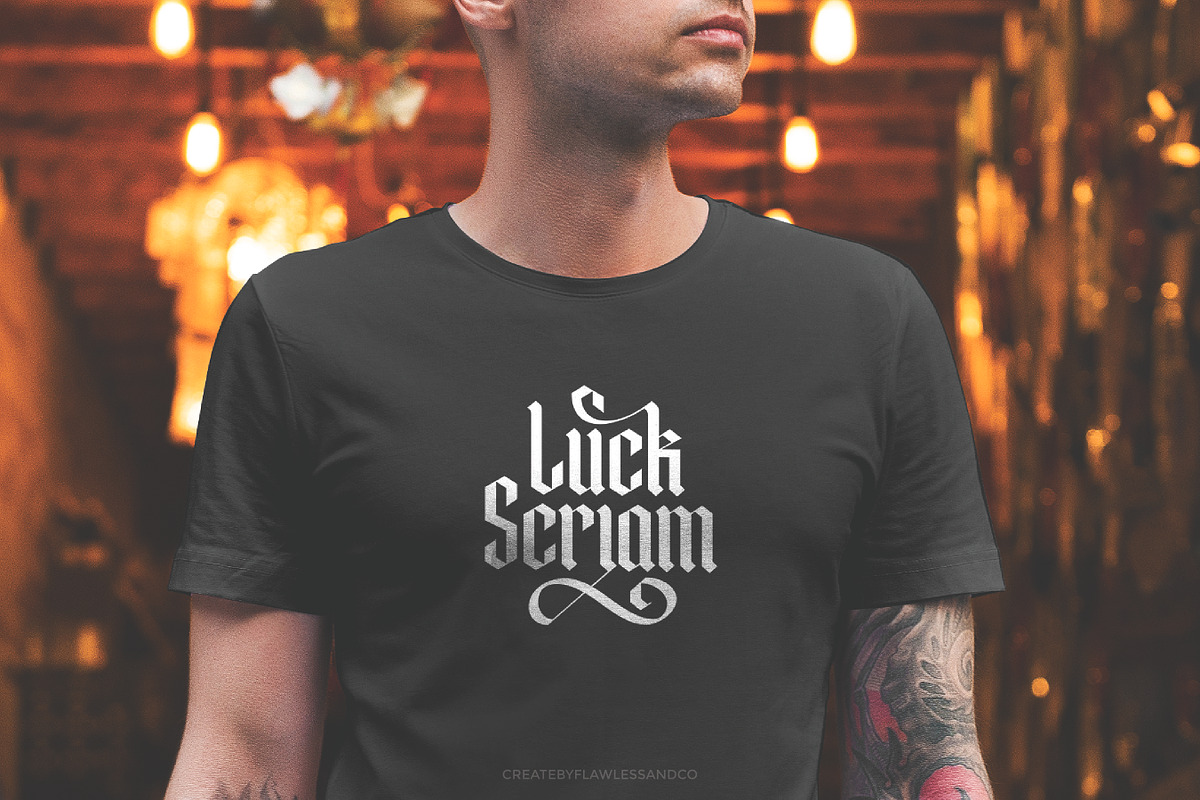 Roslenk - Blalckletter Font, a Blackletter Font by Flawless And Co (Photo 9 of 10)