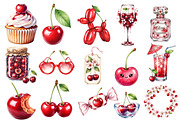 Cherry-Themed Set PNG, an Illustration by SinaCreation (Thumbnail 2 of 4)