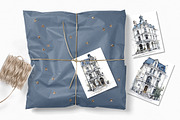 Parisian Townhouses, a Decorative Illustration by rileyBgraphics (Thumbnail 5 of 7)