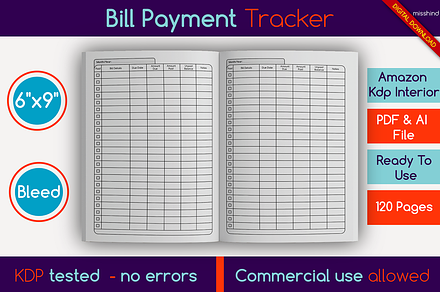 Bill Payment Tracker • KDP Interior