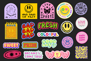 LIFE IS COOL VECTOR POP ART STICKERS