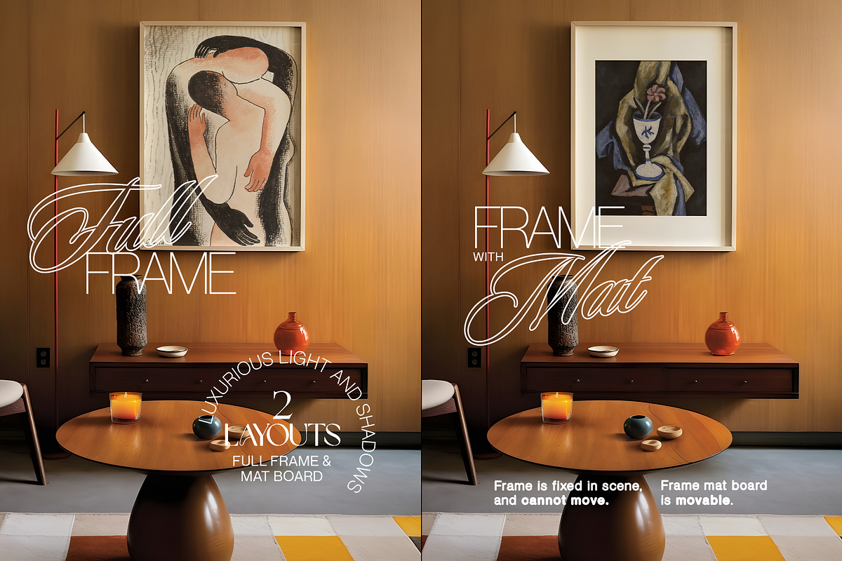 A1 Poster Mockup Warm Wood Interior, a Mockup by WasMockups (Photo 3 of 5)