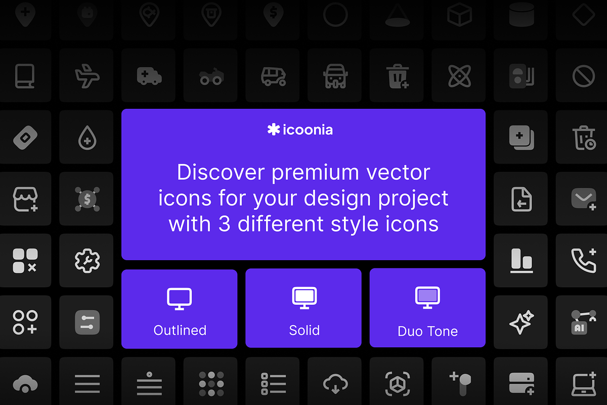 Icoonia Pro | 8.000+ Ultimate Vector, an Icon by Kawalan Studio (Photo 2 of 8)