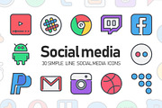 30 Social media icon, an Outline Icon by Just Icon (Thumbnail 1 of 5)