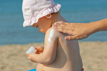 Baby sunscreen cream.