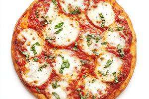Margherita pizza with fresh basil and mozzarella cheese, a class, a Photo by Studio ANNA