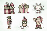 Whimsical Christmas Clipart Bundle, an Illustration by Creative Art (Thumbnail 2 of 10)
