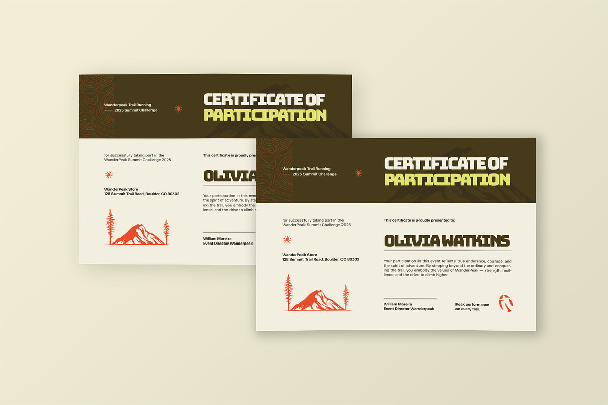 Wanderpeak - Certificate, a Card Template by StreaksideStd (Photo 2 of 3)