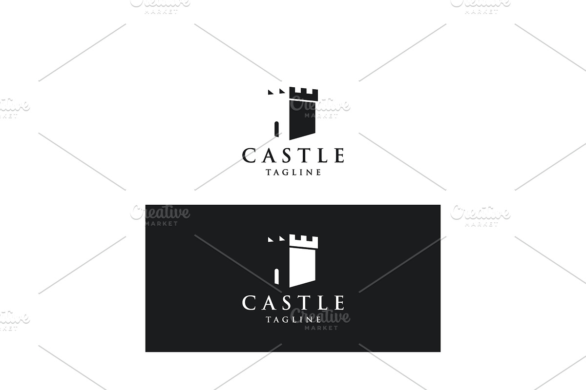Castle logo design with a creative c, a Branding & Logo Template by LOGOCREATIVE