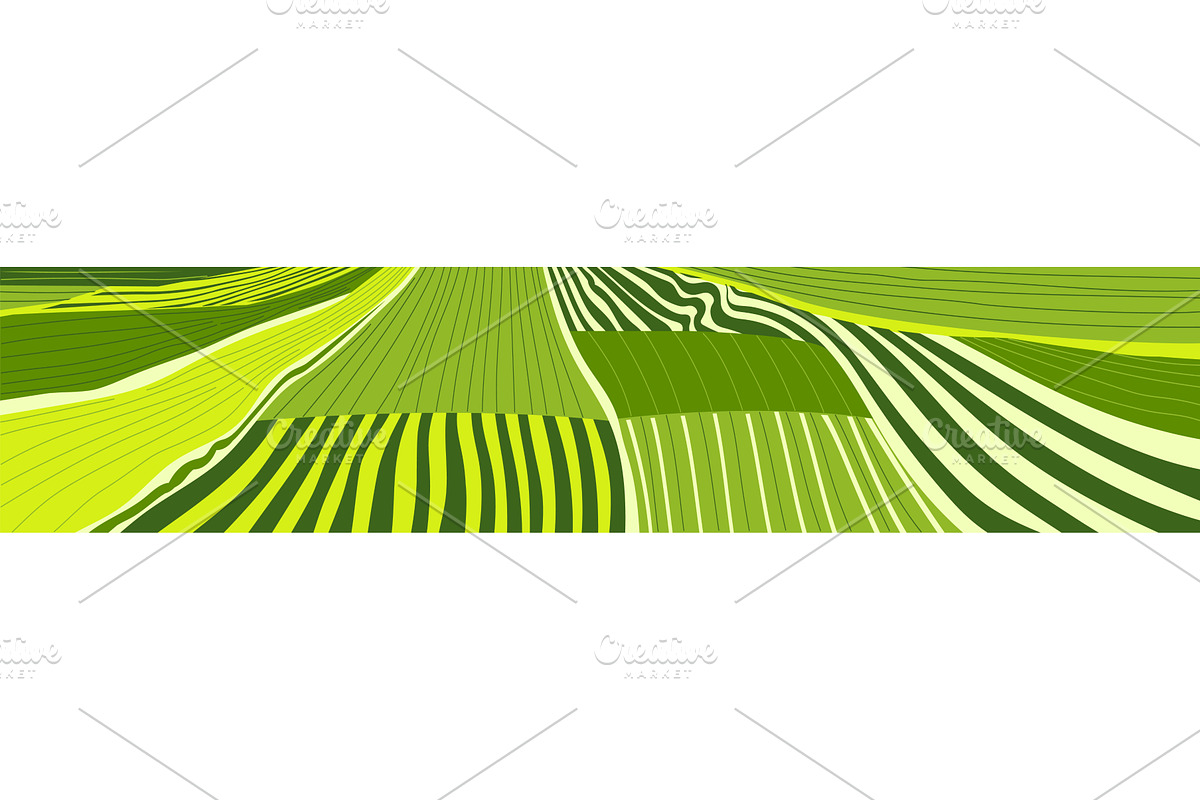 Vector farm field landscape. Furrows, an Illustration by Alltruecolours