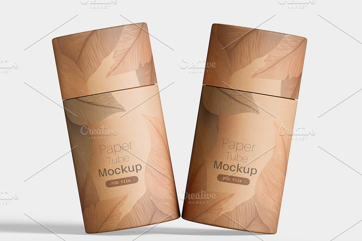 Paper tube packaging mockup bundles, a Packaging Mockup by Ambo Ampeng (Photo 5 of 11)