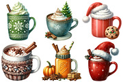 Cute Christmas Hot Cocoa Cup Clipart, an Illustration by Pixels.Craft (Thumbnail 5 of 6)