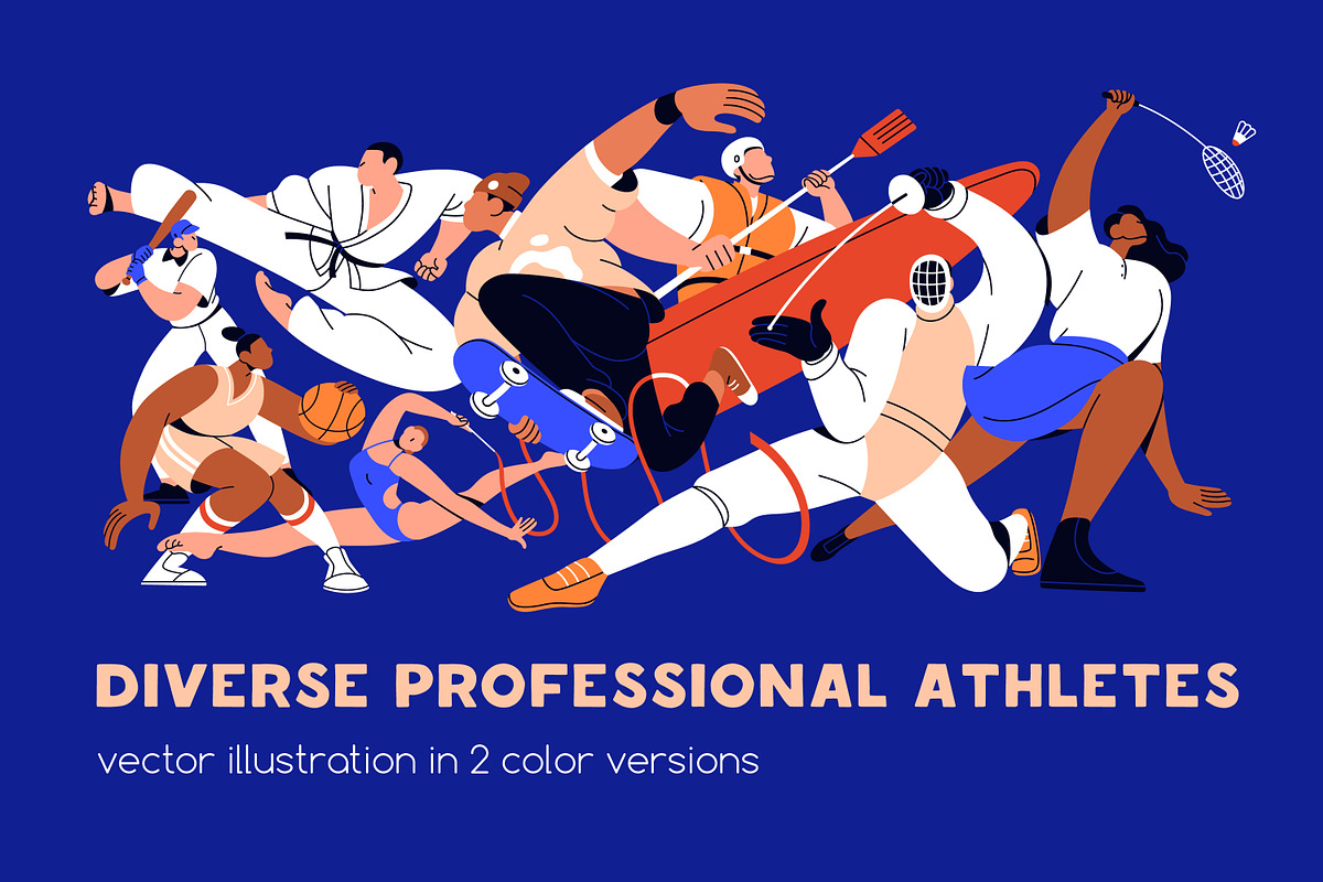 Athletes group, multi-sport concept, a Sport Illustration by Good Studio (Photo 1 of 3)