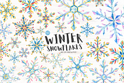 Winter Snowflakes PNG, a Seasonal Illustration by Markicha Art (Thumbnail 1 of 6)