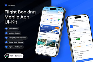Flight Booking Mobile App UI Kit, an UI Kit Template by Creative Perspective