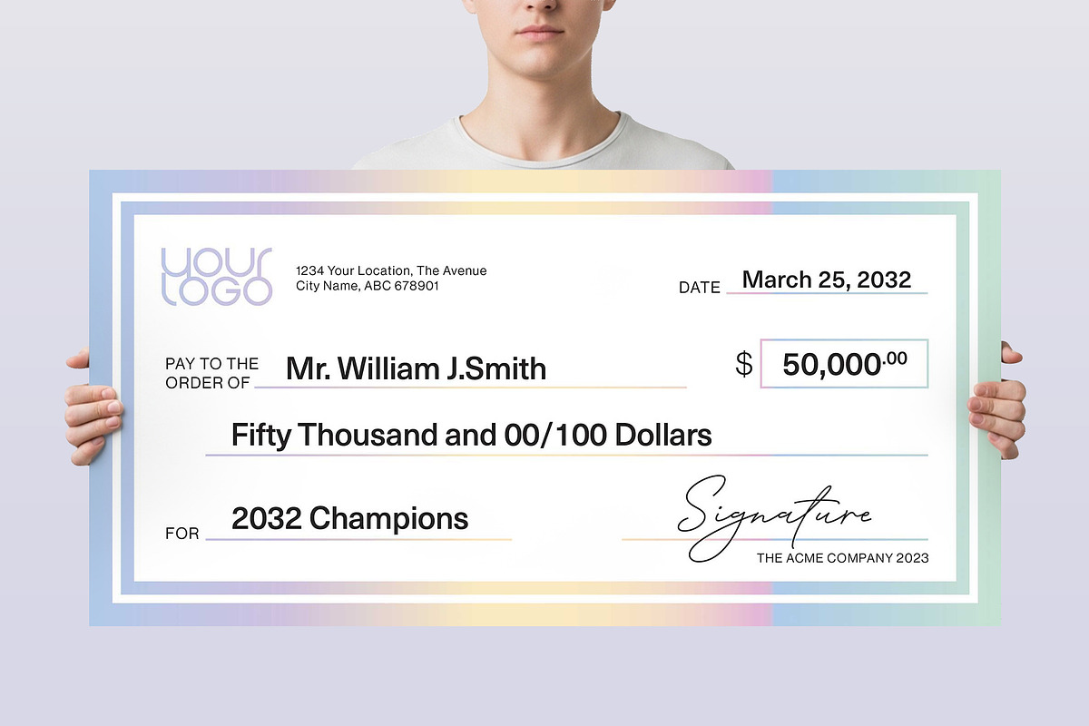 Giant Cheque Template, a Stationery Template by BrandPacks (Photo 5 of 6)