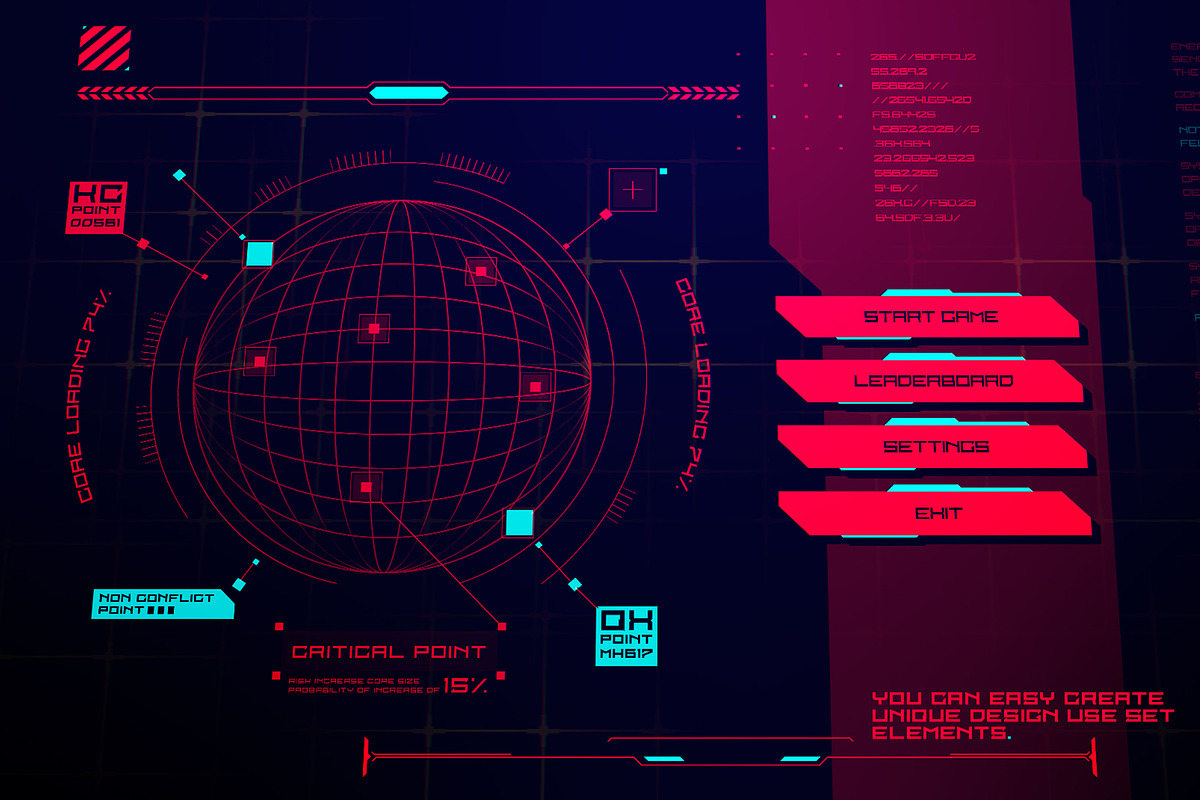 Cyberpunk UI Small Set, a Technology Illustration by Olga Ryzychenko (Photo 2 of 5)