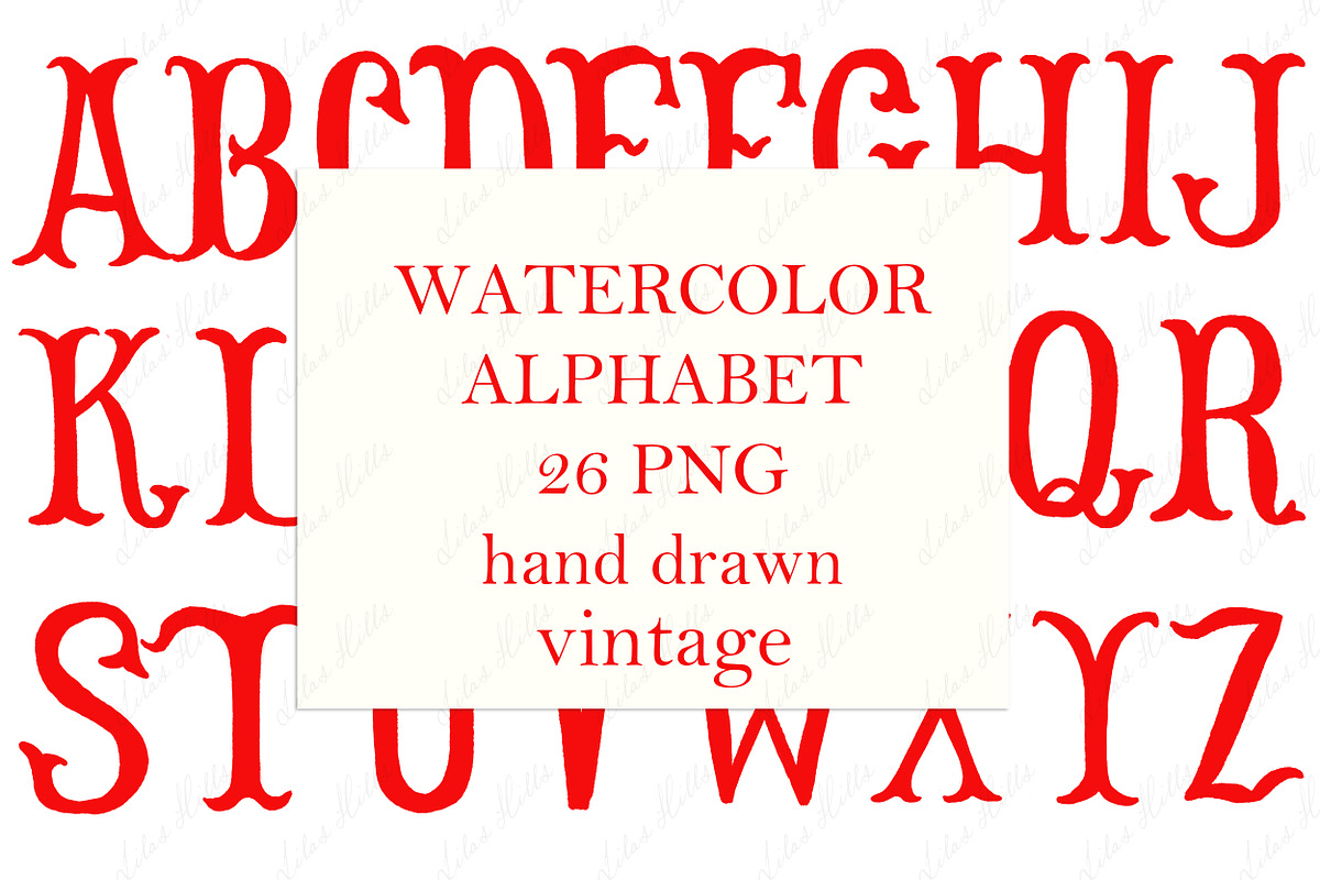 Fishtail Red Watercolor Letters PNG, a Graphic by LABFcreations (Photo 1 of 2)