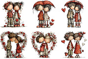 Romantic Valentine Couple Clipart, an Illustration by CraftArtStudio (Thumbnail 4 of 6)