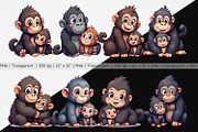 Gorilla Mother's Day Clipart, a Graphic by Artnoy (Thumbnail 2 of 5)