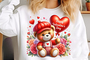 Valentines Day Teddy Bear Clipart, an Illustration by SinaCreation (Thumbnail 6 of 11)