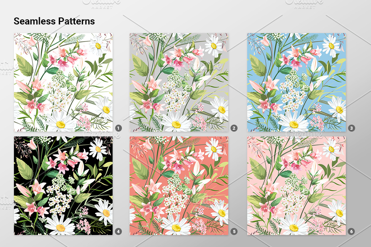 Floral Pattern, a Background Graphic by Yulia Ogneva (Photo 2 of 7)