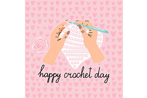 Greeting card about Crochet knitting, an Illustration by Stock-Smart-Start