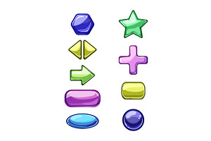 glass button set cartoon vector, an Object Illustration by pikepicture
