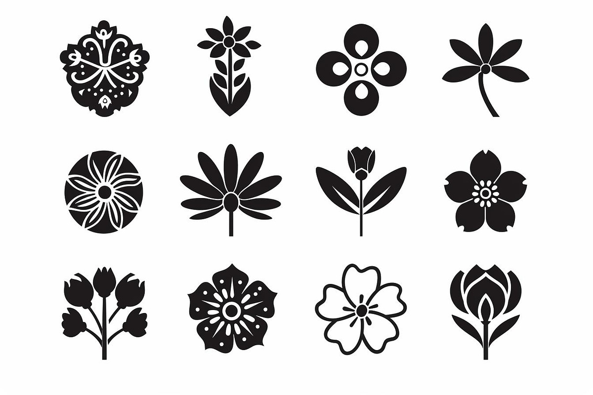 Abstract Floral Silhouette Bundle, an Illustration by Creativeshirt (Photo 5 of 10)