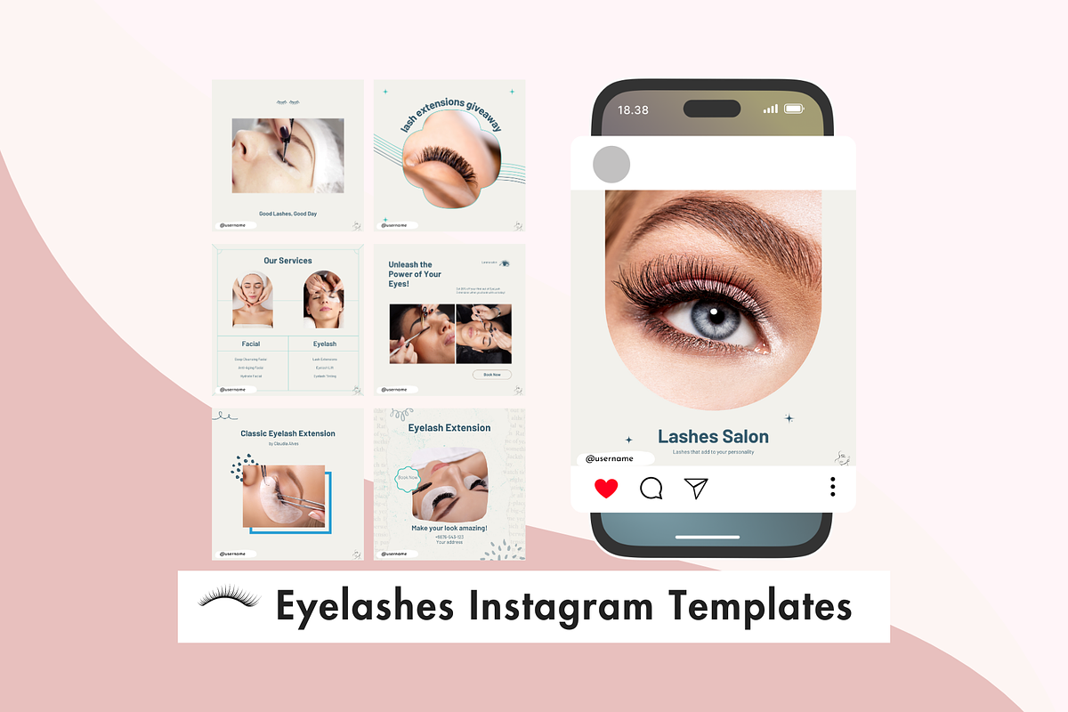 Lash Tech Instagram Template, a Social Media Template by Adored Templates (Photo 1 of 10)