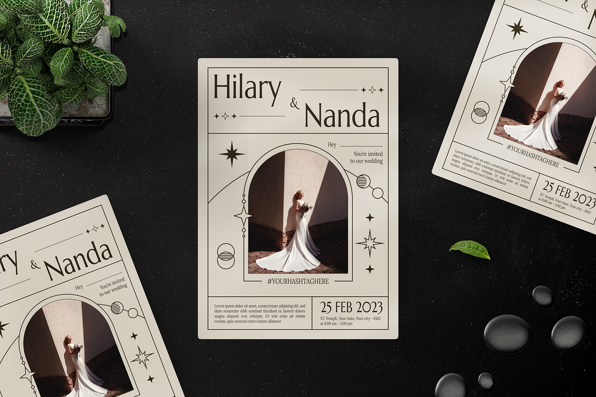 Brown Aesthetic Wedding Invitation, an Invitation Template by Annora Studio (Photo 1 of 4)
