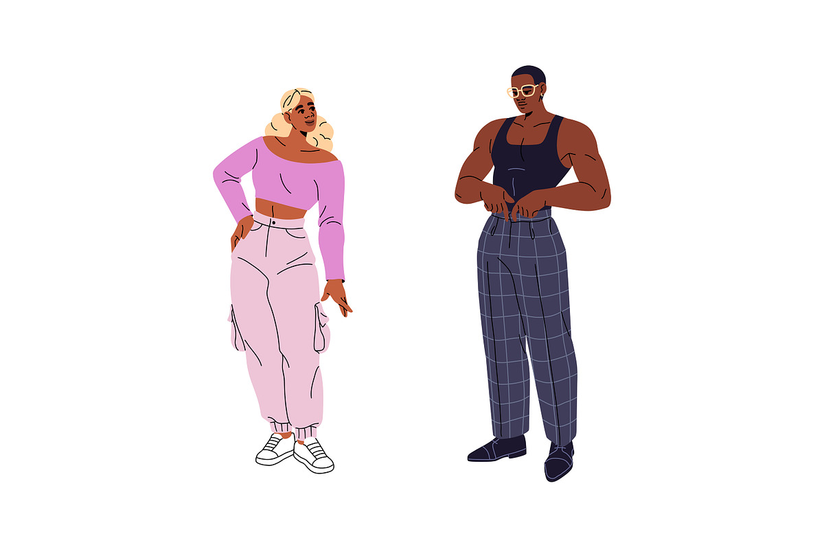 Stylish African American people set, a Person Illustration by PaperTrident (Photo 4 of 9)