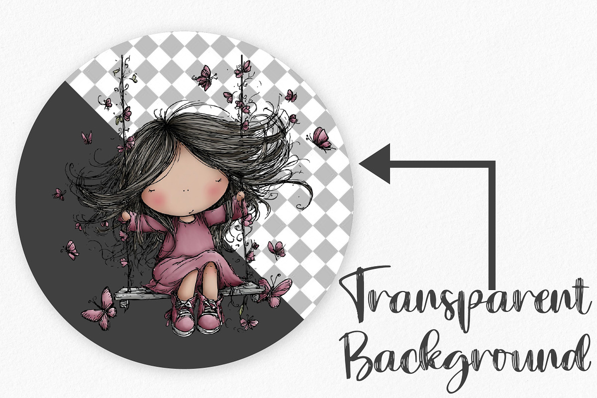Whimsical Girl With Butterfly, an Illustration by Canvas Craft (Photo 2 of 6)