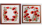 Embroidered Flower Poppy Background, a Background Graphic by IrySha (Thumbnail 3 of 4)