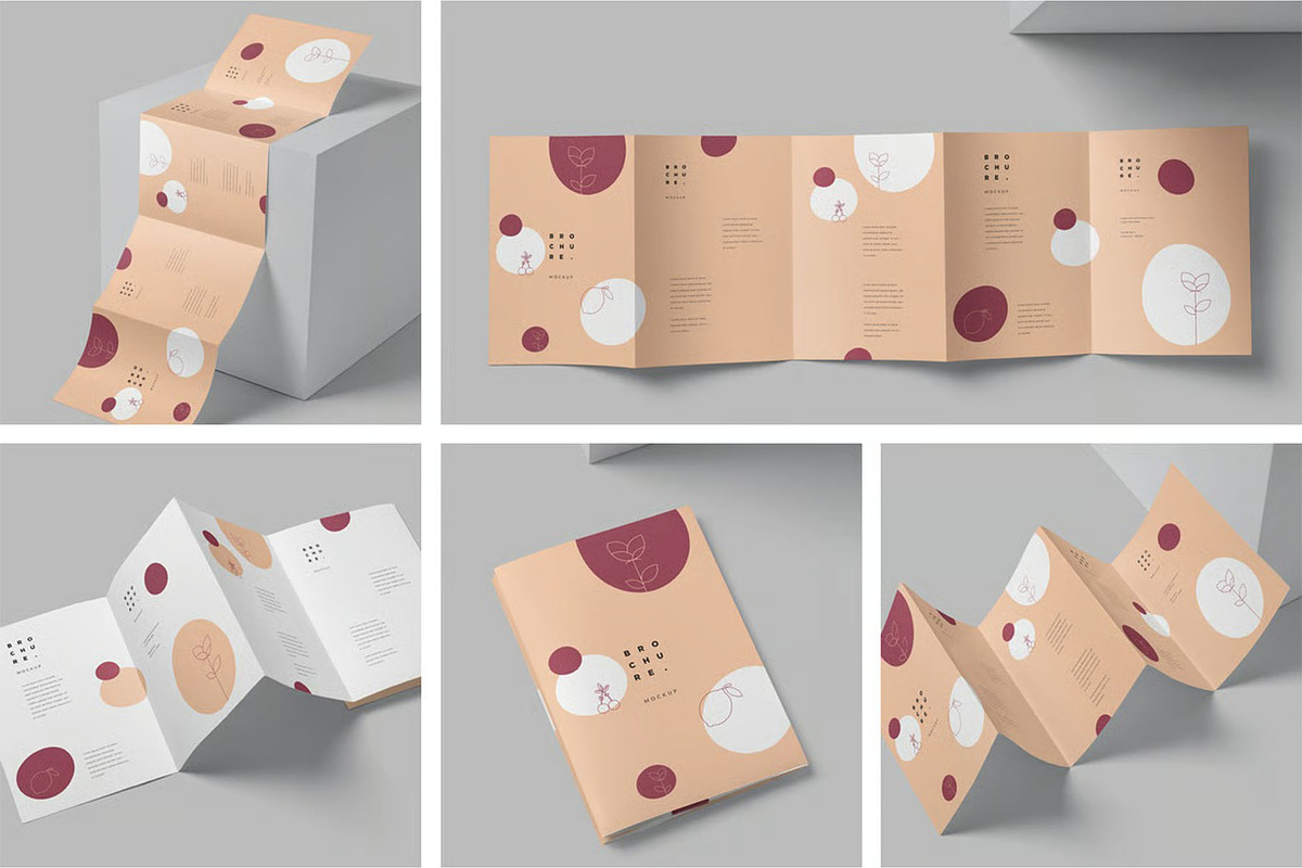 A5 5 Fold Accordion Flyer Mockups, an Advertising Mockup by megostudi0 (Photo 1 of 7)