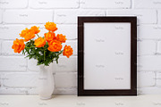 Frame mockup with orange globeflower, a Mockup by TasiPas (Thumbnail 3 of 4)