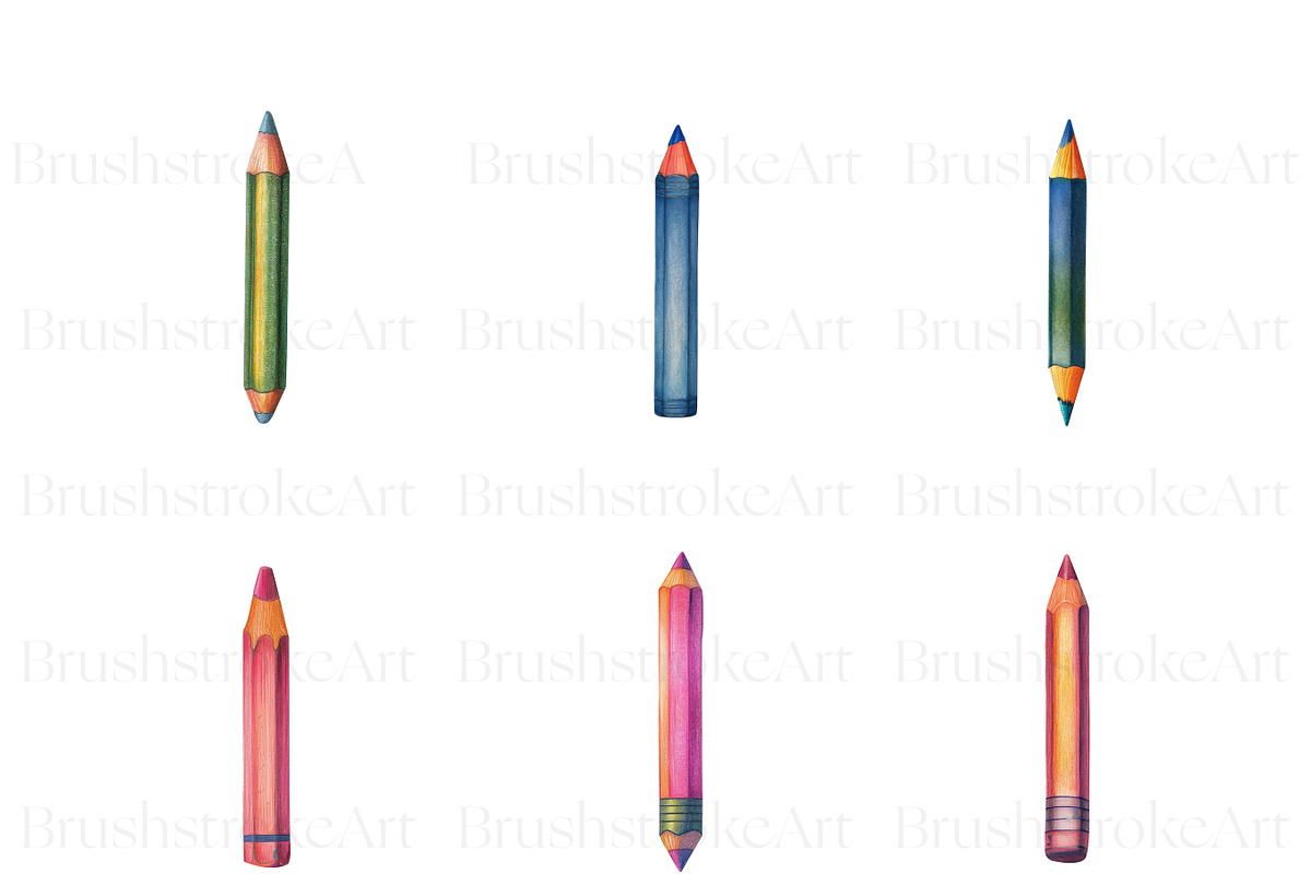 Color Pencil Clipart, Colored Pencil, an Education Illustration by BrushstrokeArtGB (Photo 3 of 9)