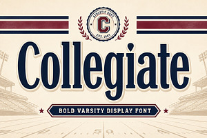 Collegiate – Bold Varsity Font, a Script Font by Wow Magic
