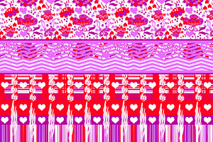 Patchwork Hearts and Florals Pinks, a Pattern Graphic by Sharon Schwalbe