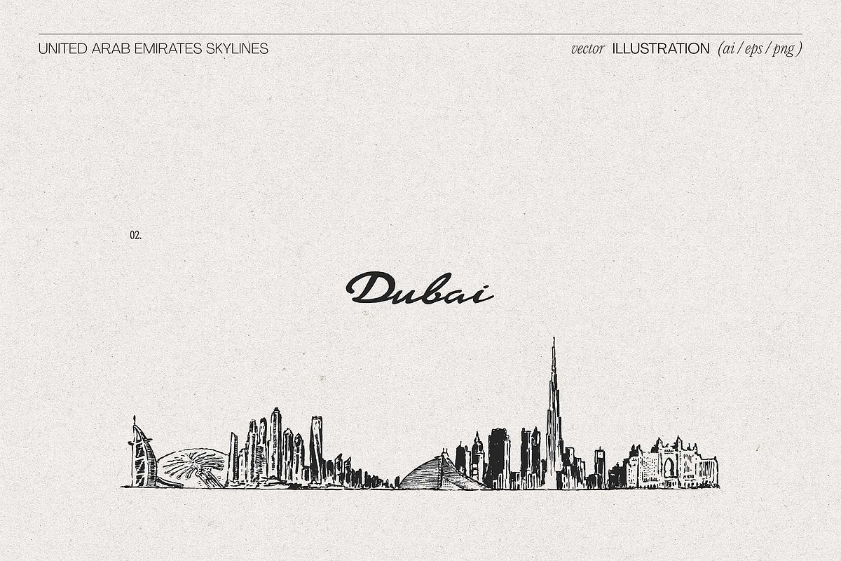 United Arab Emirates Skylines, a Work Illustration by TheMountBirdStudio (Photo 5 of 9)