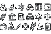 Law Enforcement Icon Set, an Illustration by designvectx (Thumbnail 1 of 3)