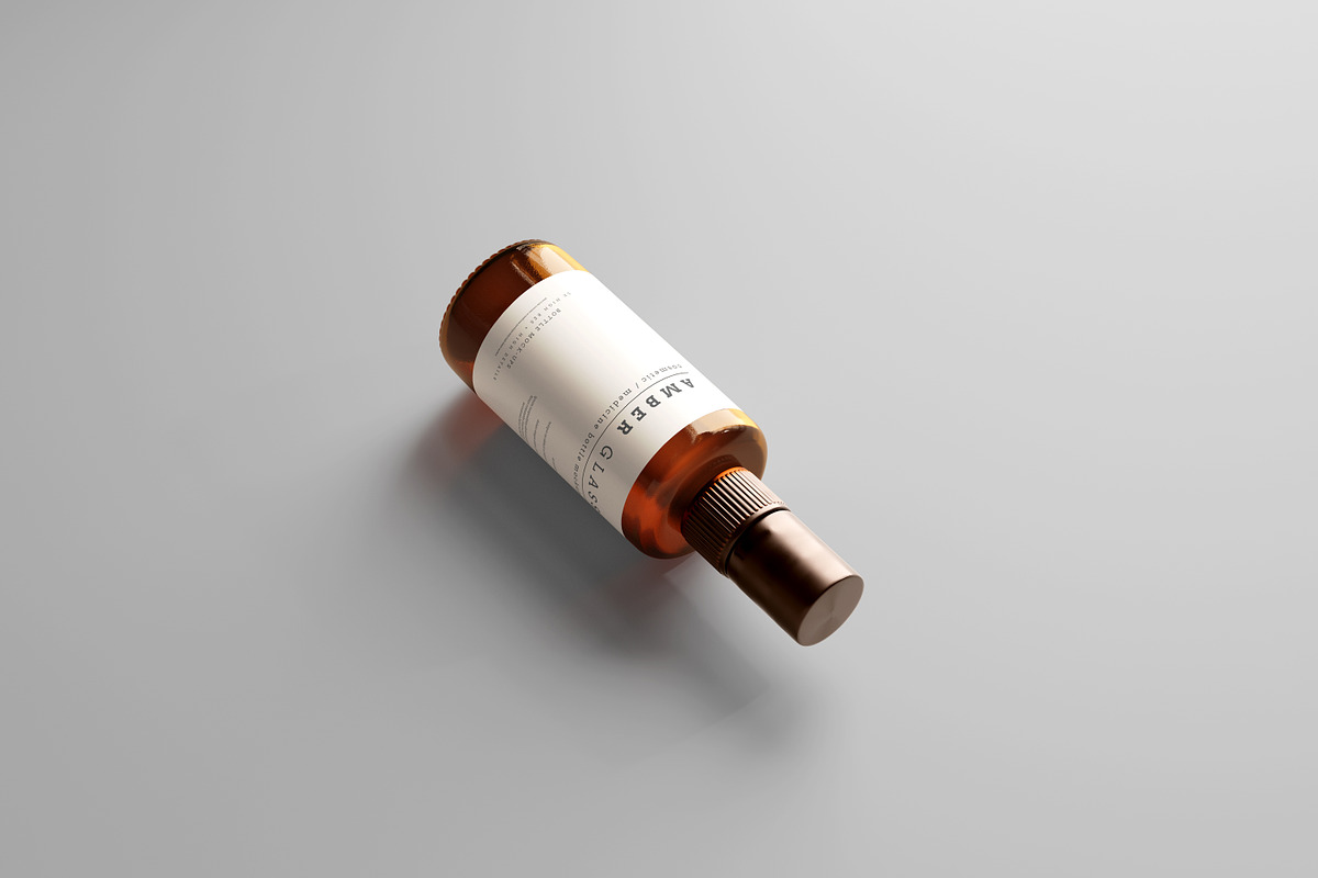 Amber Glass Spray Bottle Mockups, a Cups & Container Mockup by pmvch (Photo 7 of 10)