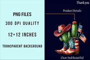 Retro Cowboy 4th of July PNG, an Illustration by SinaCreation (Thumbnail 4 of 5)