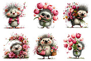 Whimsical Spring Hedgehog Clipart, an Illustration by Dream Creation (Thumbnail 4 of 7)